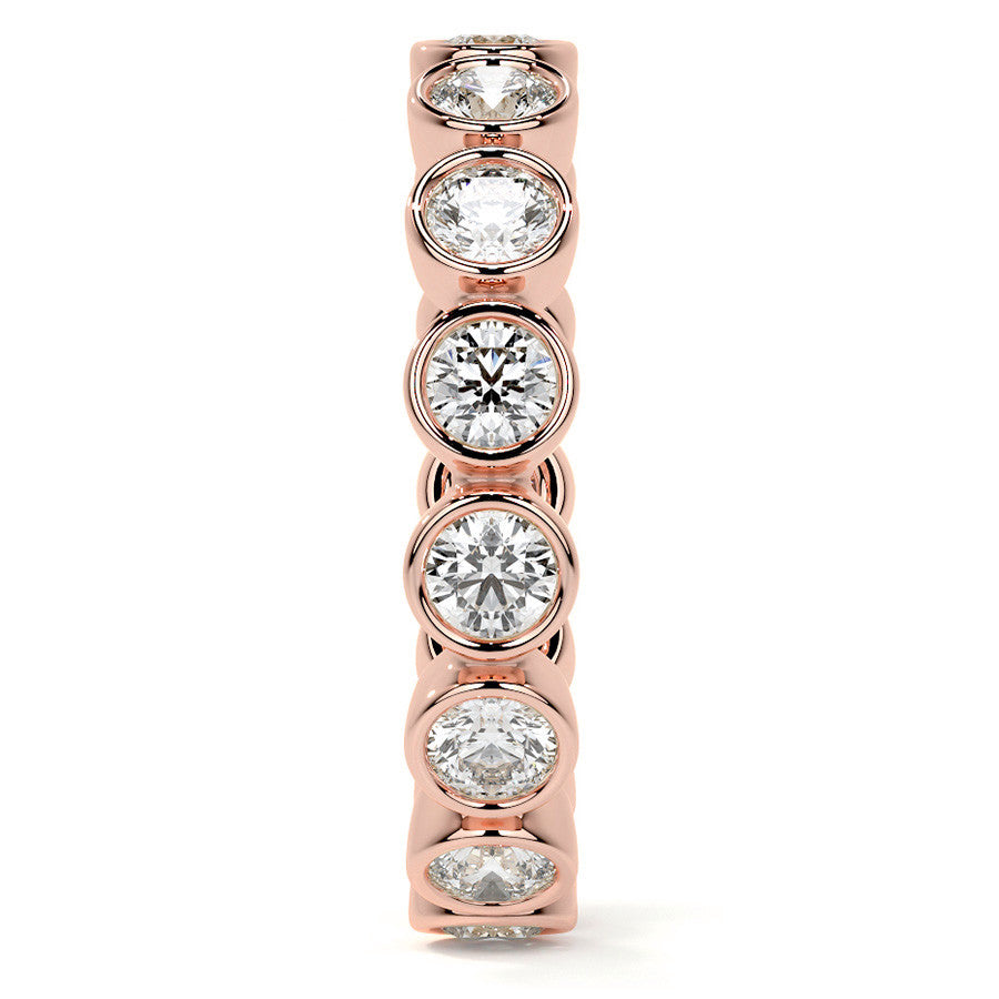 Round Brilliant Bezel Setting Moissanite Eternity Ring 1.3ct - 1.6ct