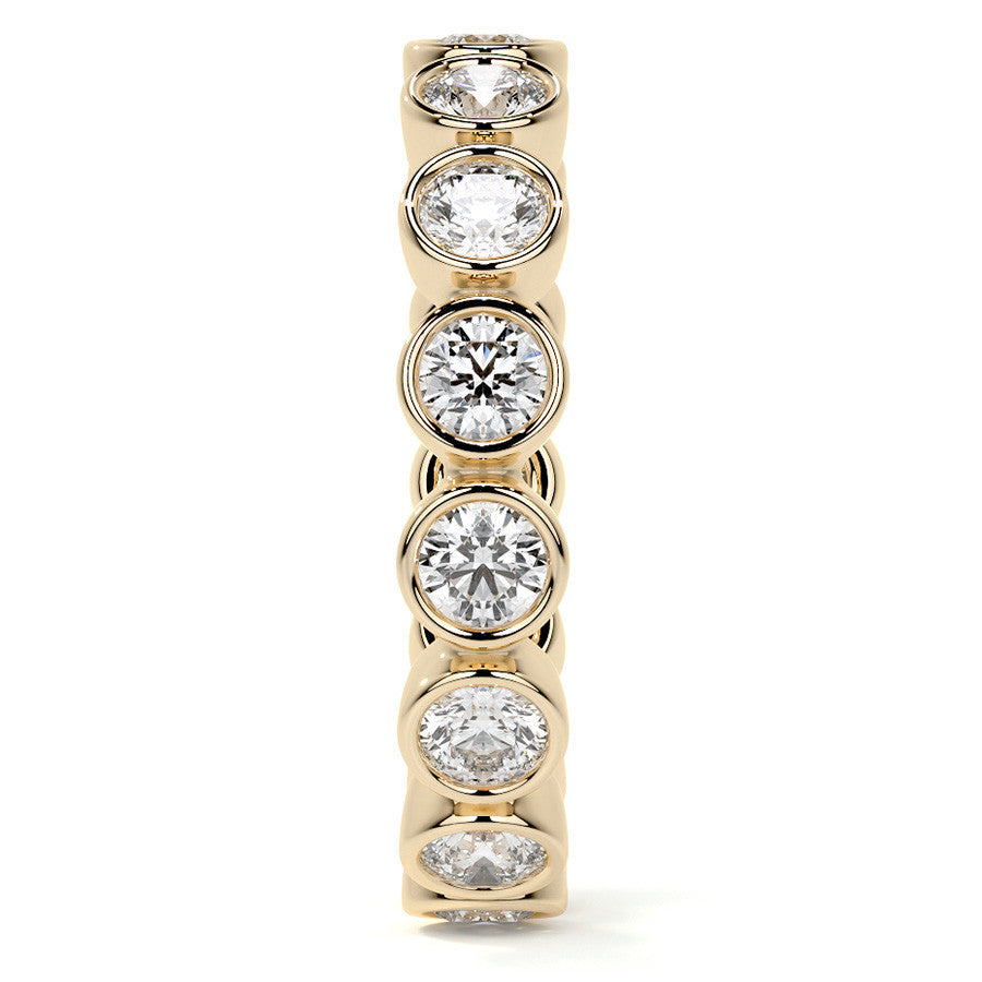Round Brilliant Bezel Setting Moissanite Eternity Ring 1.3ct - 1.6ct