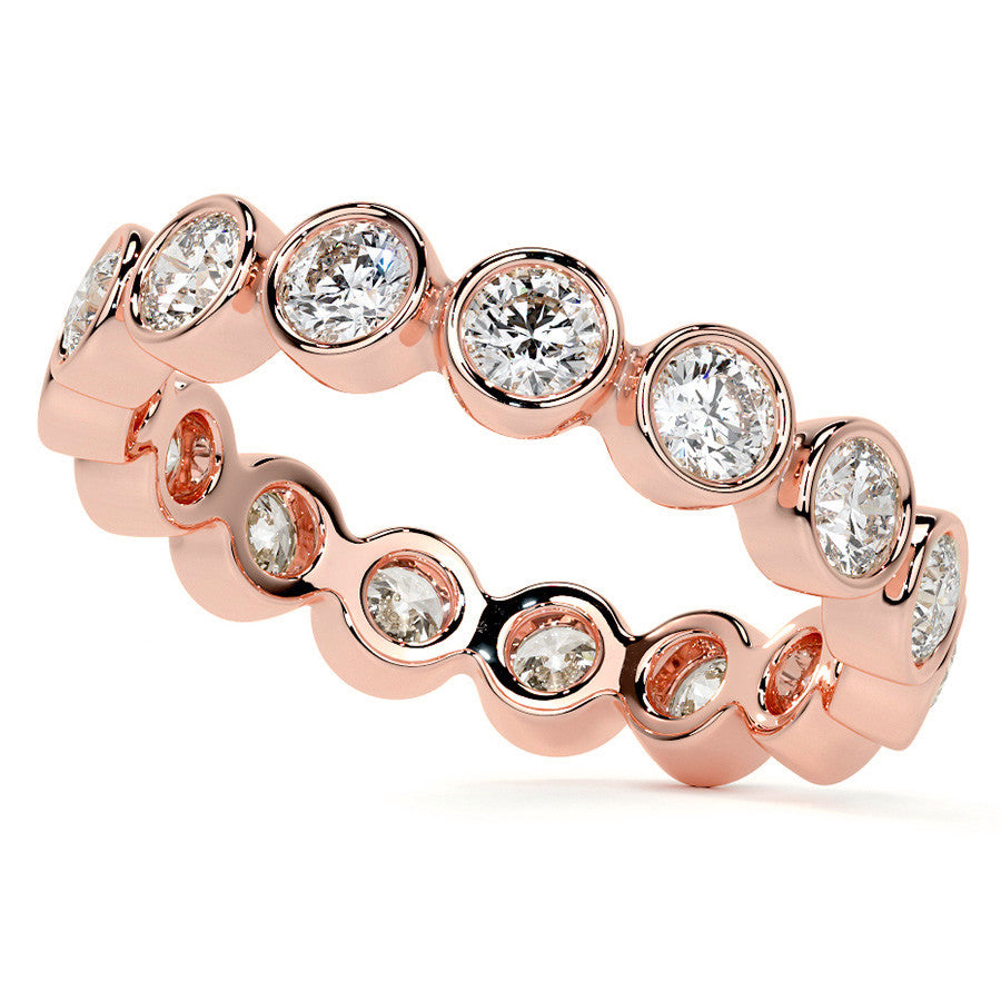 Round Brilliant Bezel Setting Moissanite Eternity Ring 1.3ct - 1.6ct