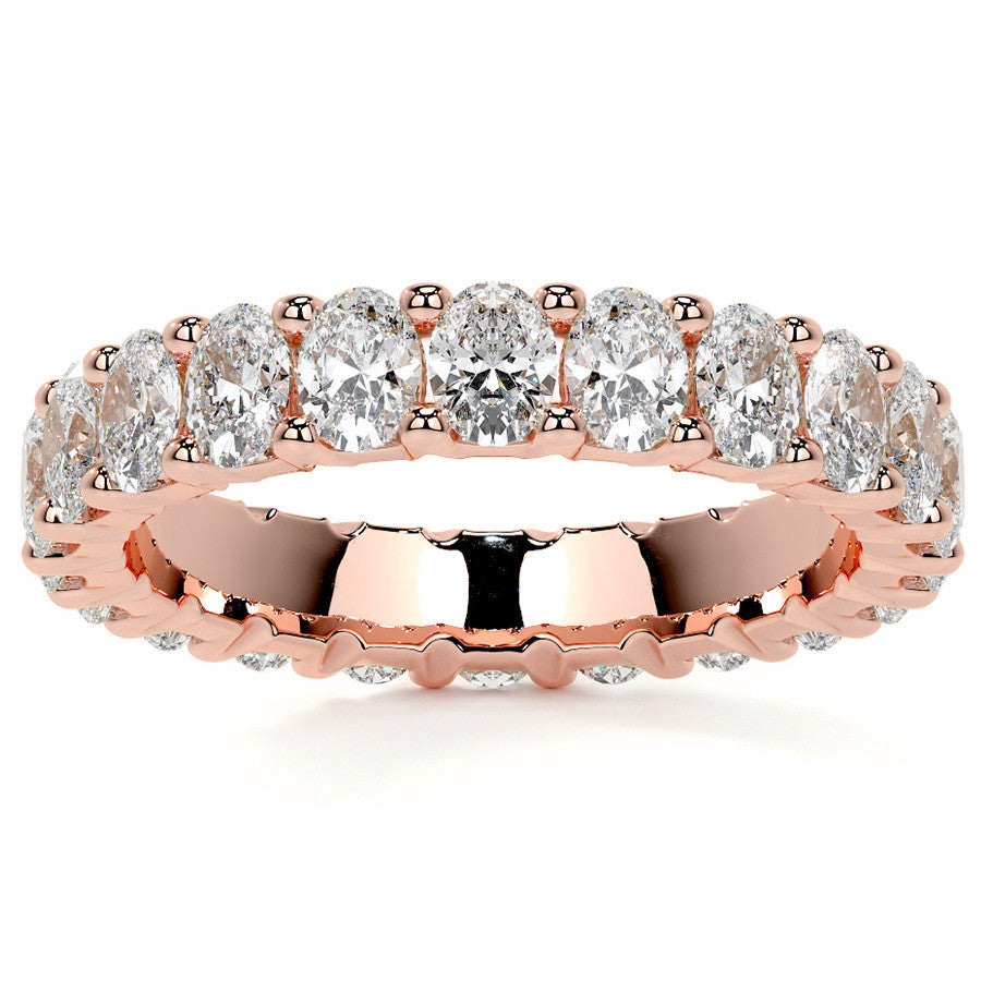 Oval Brilliant U-Prong Moissanite Eternity Ring 4.0ct - 4.60ct