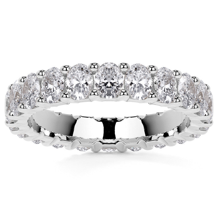 Oval Brilliant U-Prong Moissanite Eternity Ring 4.0ct - 4.60ct