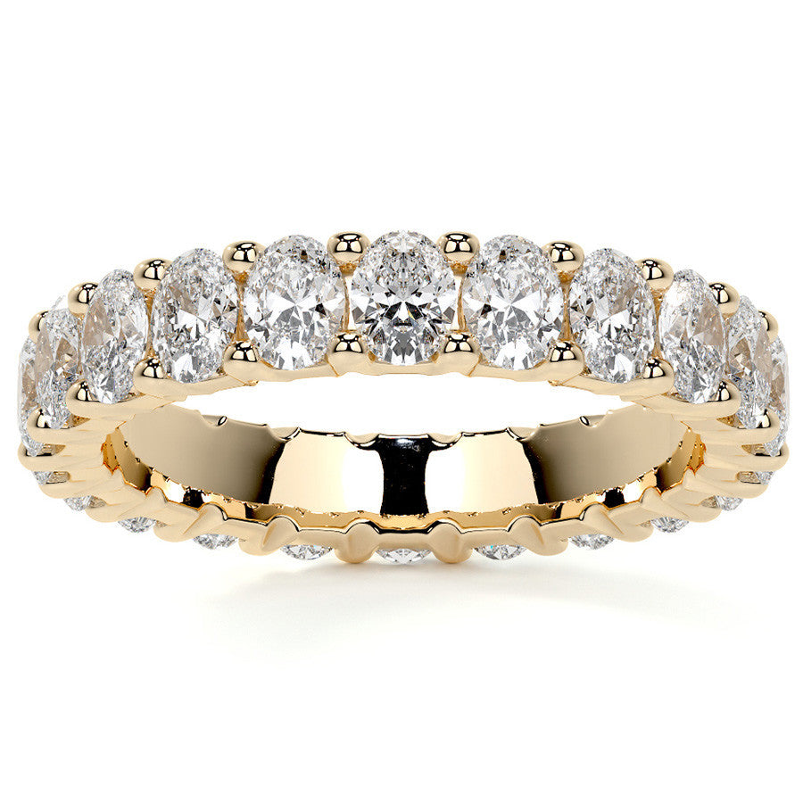 Oval Brilliant U-Prong Moissanite Eternity Ring 4.0ct - 4.60ct