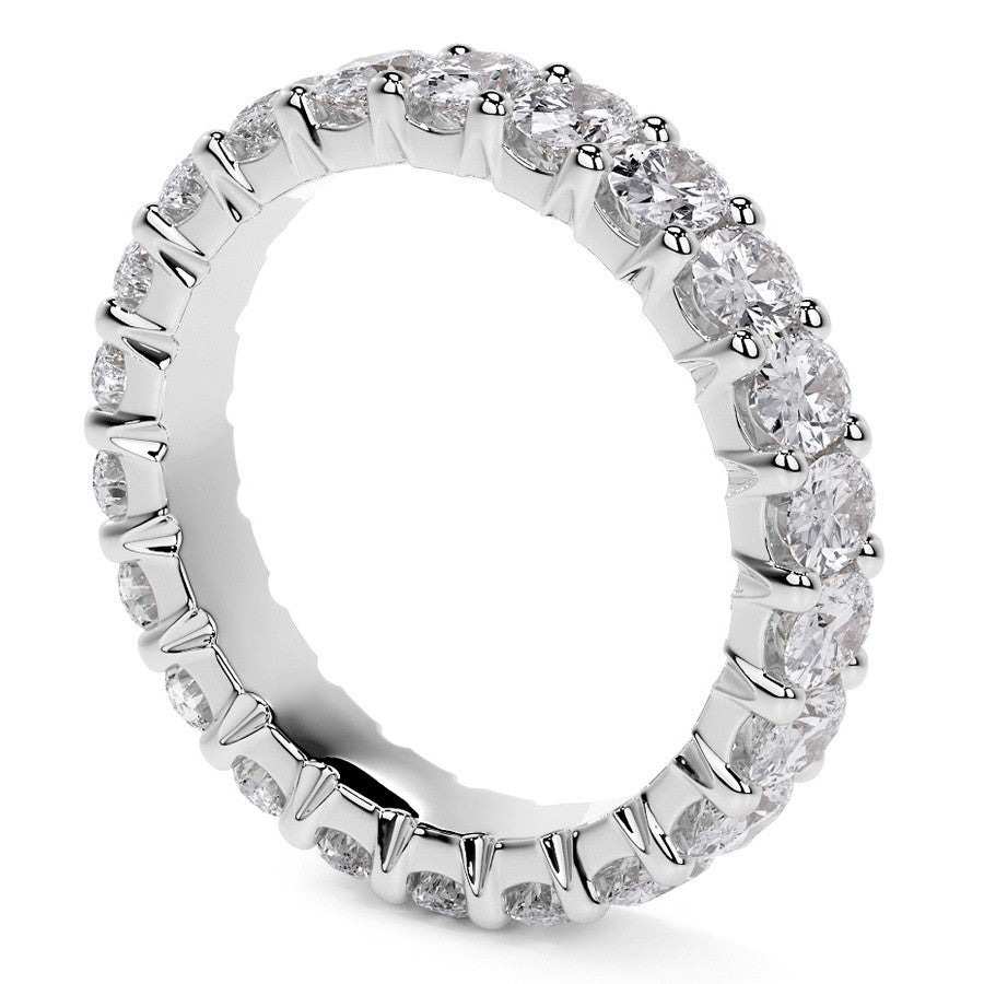 Oval Brilliant U-Prong Moissanite Eternity Ring 4.0ct - 4.60ct
