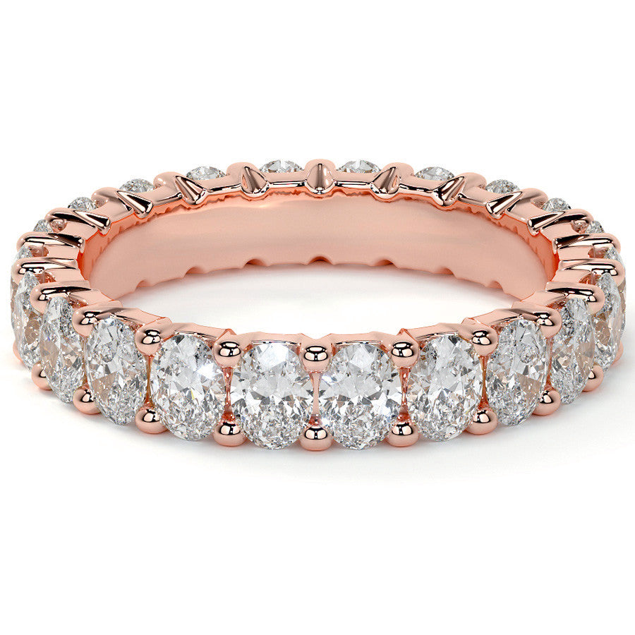 Oval Brilliant U-Prong Moissanite Eternity Ring 4.0ct - 4.60ct