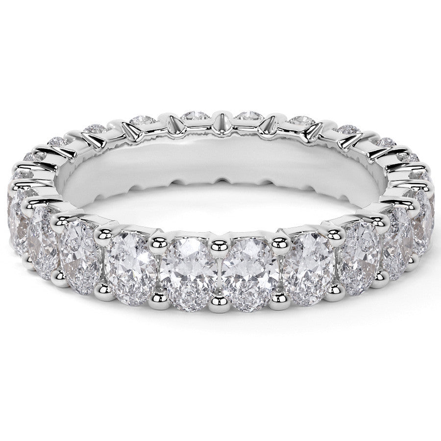 Oval Brilliant U-Prong Moissanite Eternity Ring 4.0ct - 4.60ct