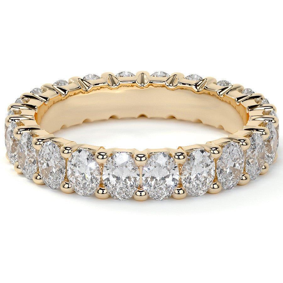Oval Brilliant U-Prong Moissanite Eternity Ring 4.0ct - 4.60ct