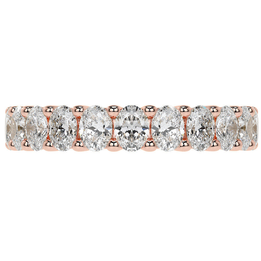 Oval Brilliant U-Prong Moissanite Eternity Ring 4.0ct - 4.60ct