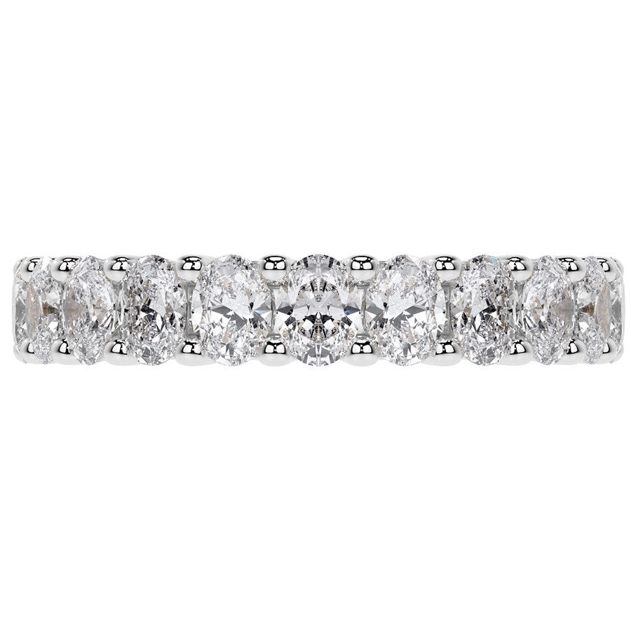 Oval Brilliant U-Prong Moissanite Eternity Ring 4.0ct - 4.60ct