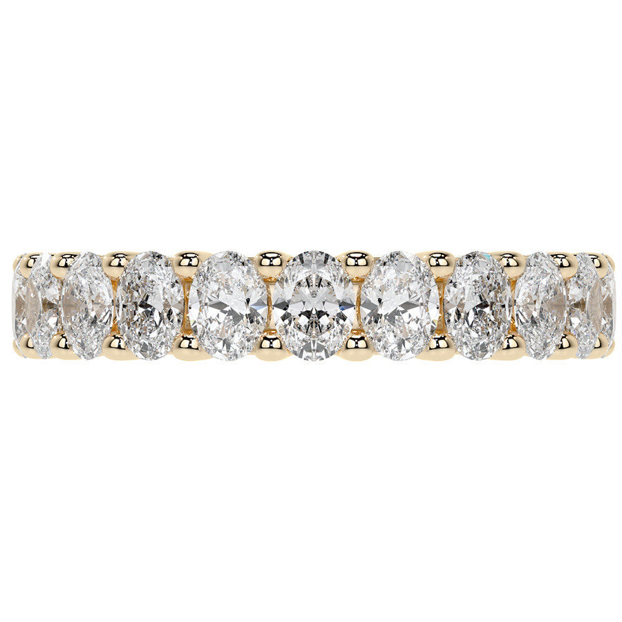 Oval Brilliant U-Prong Moissanite Eternity Ring 4.0ct - 4.60ct