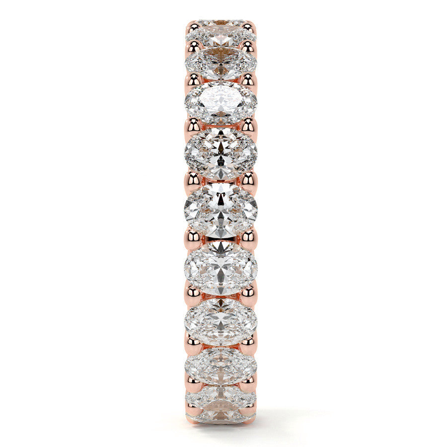 Oval Brilliant U-Prong Moissanite Eternity Ring 4.0ct - 4.60ct