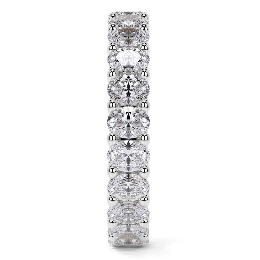 Oval Brilliant U-Prong Moissanite Eternity Ring 4.0ct - 4.60ct
