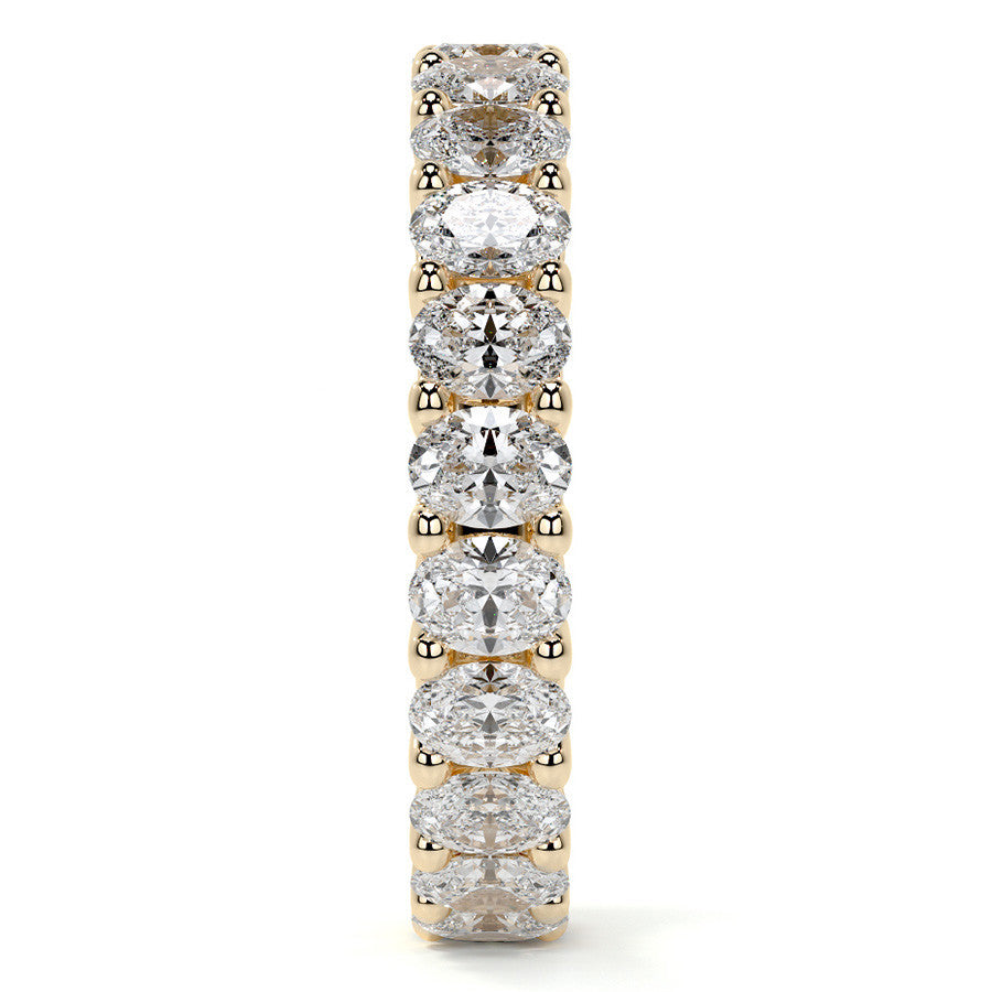 Oval Brilliant U-Prong Moissanite Eternity Ring 4.0ct - 4.60ct