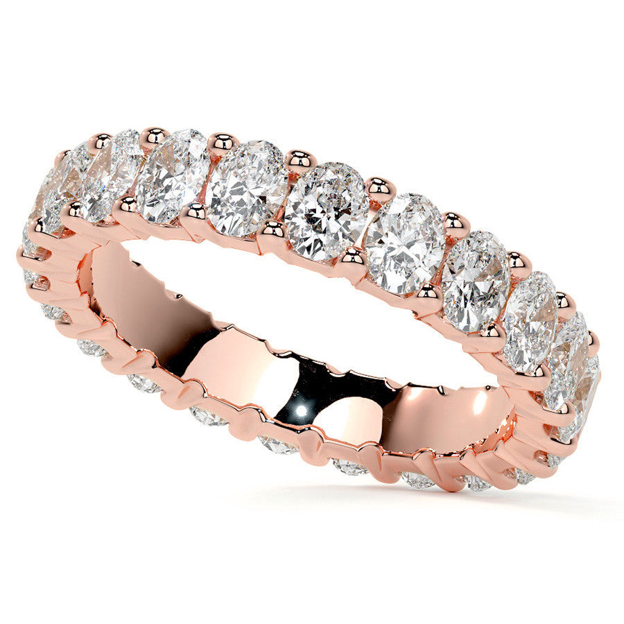 Oval Brilliant U-Prong Moissanite Eternity Ring 4.0ct - 4.60ct