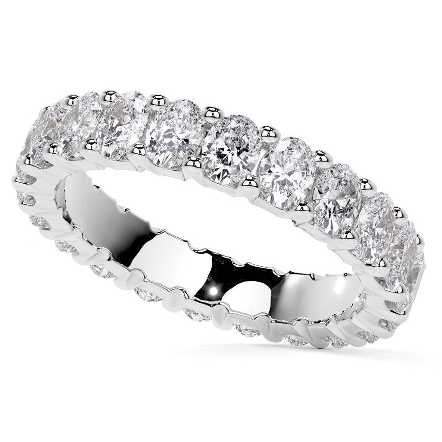 Oval Brilliant U-Prong Moissanite Eternity Ring 4.0ct - 4.60ct