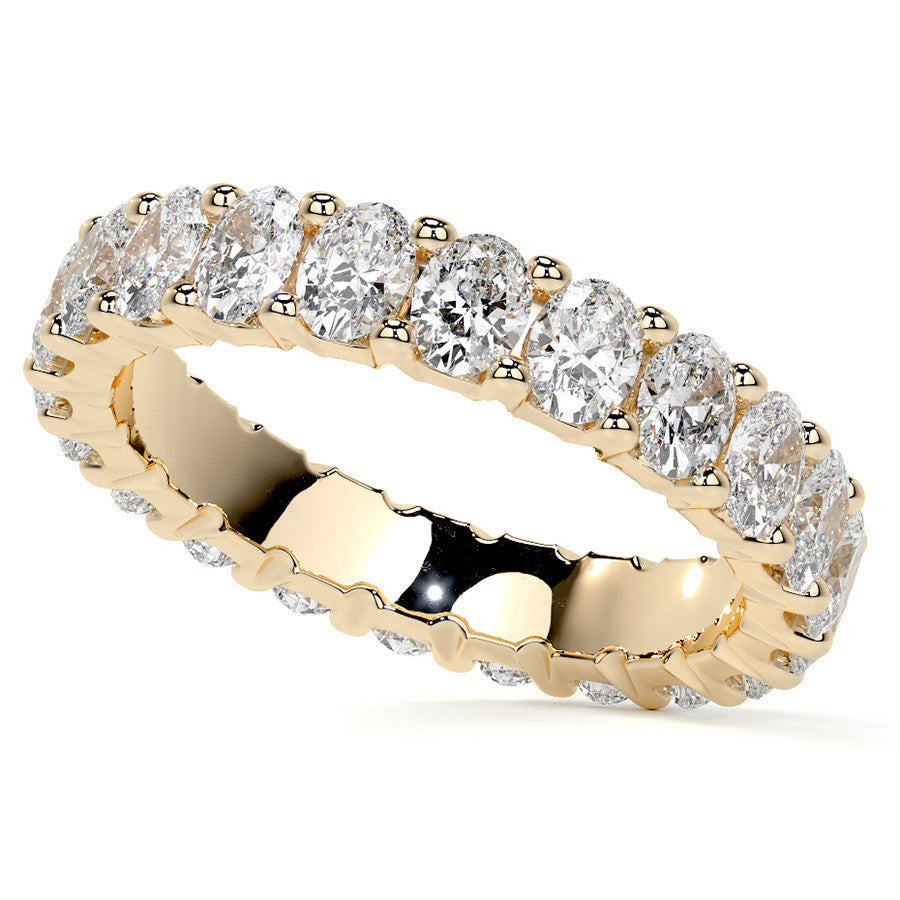 Oval Brilliant U-Prong Moissanite Eternity Ring 4.0ct - 4.60ct