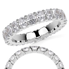 Oval Brilliant U-Prong Moissanite Eternity Ring 4.0ct - 4.60ct