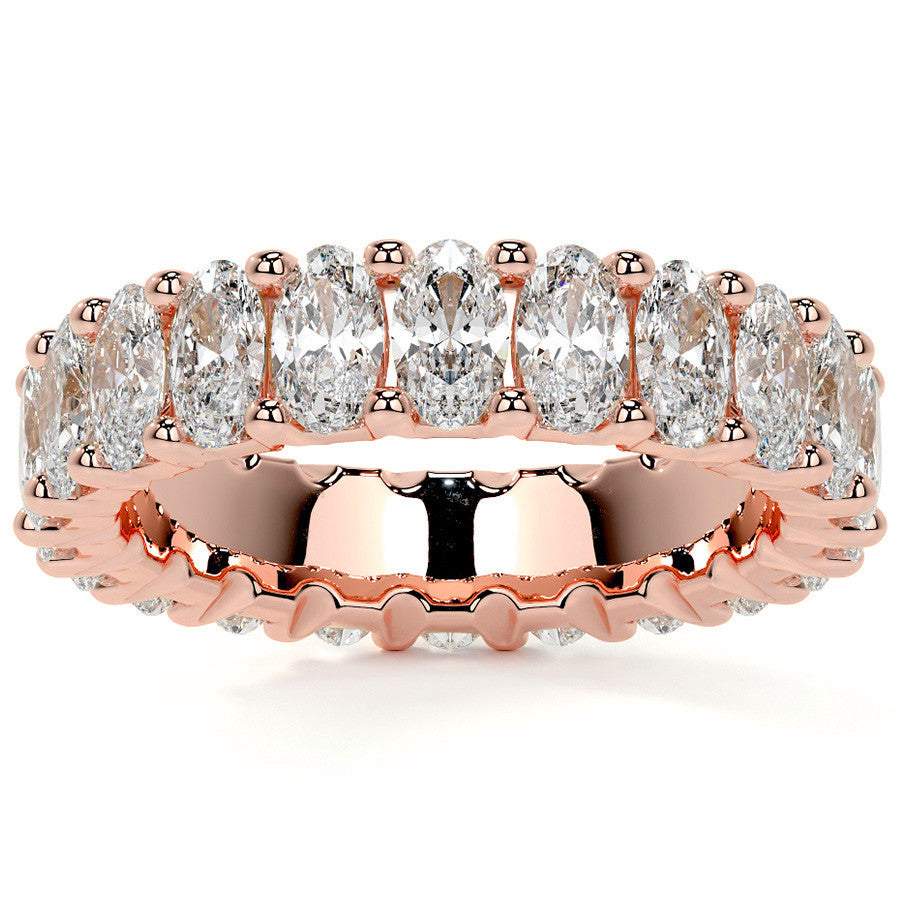 Oval Brilliant U-Prong Moissanite Eternity Ring 5.4ct - 6.2ct