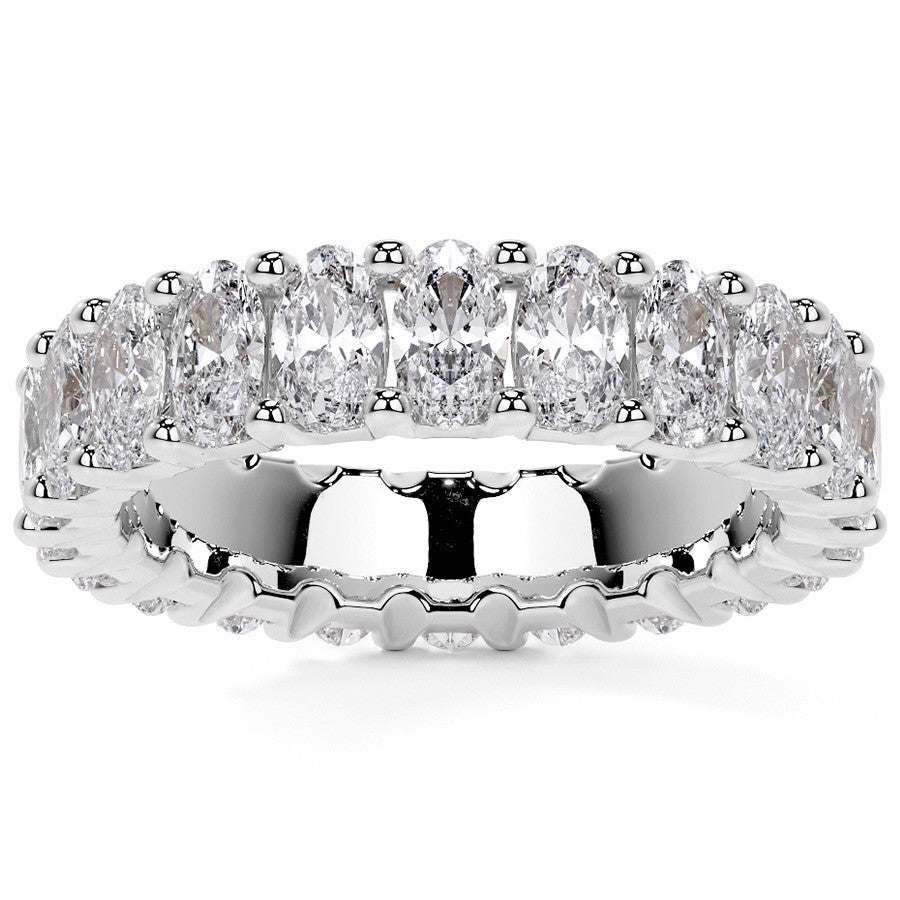 Oval Brilliant U-Prong Moissanite Eternity Ring 5.4ct - 6.2ct