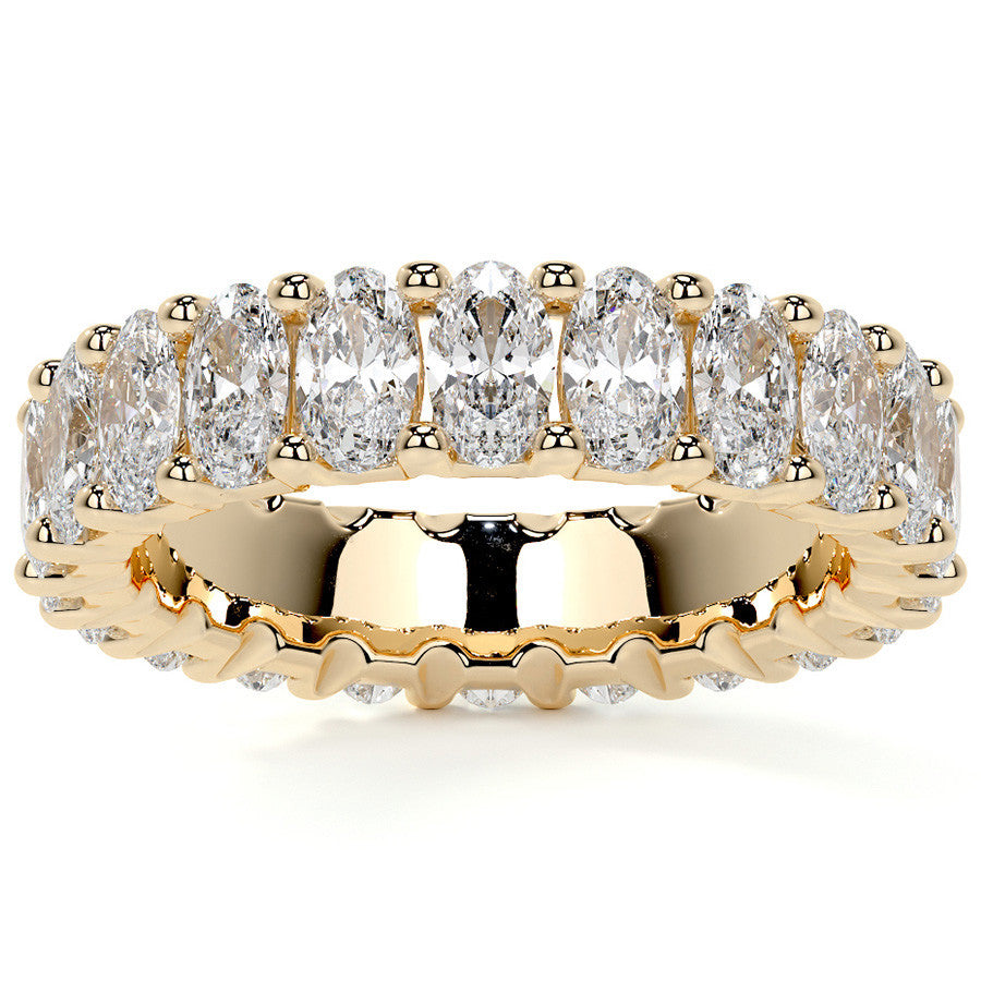 Oval Brilliant U-Prong Moissanite Eternity Ring 5.4ct - 6.2ct