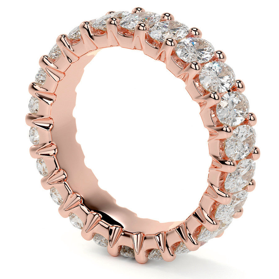 Oval Brilliant U-Prong Moissanite Eternity Ring 5.4ct - 6.2ct