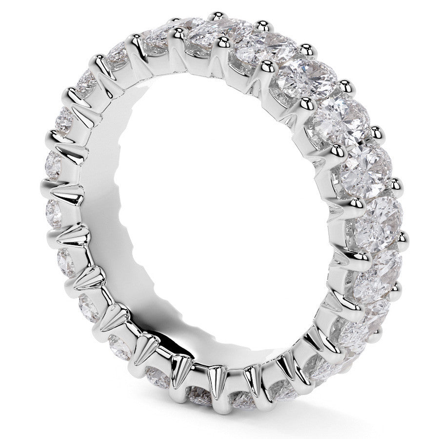 Oval Brilliant U-Prong Moissanite Eternity Ring 5.4ct - 6.2ct