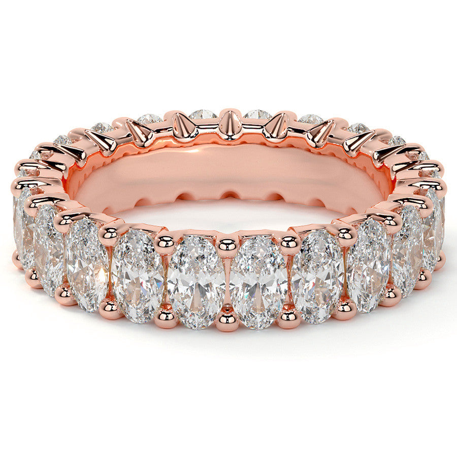 Oval Brilliant U-Prong Moissanite Eternity Ring 5.4ct - 6.2ct