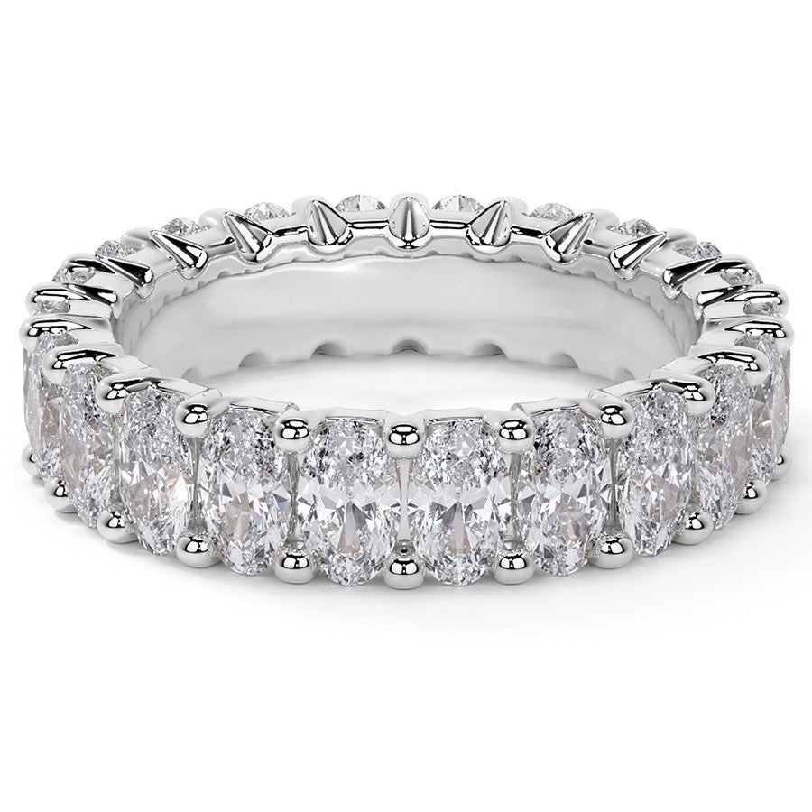 Oval Brilliant U-Prong Moissanite Eternity Ring 5.4ct - 6.2ct