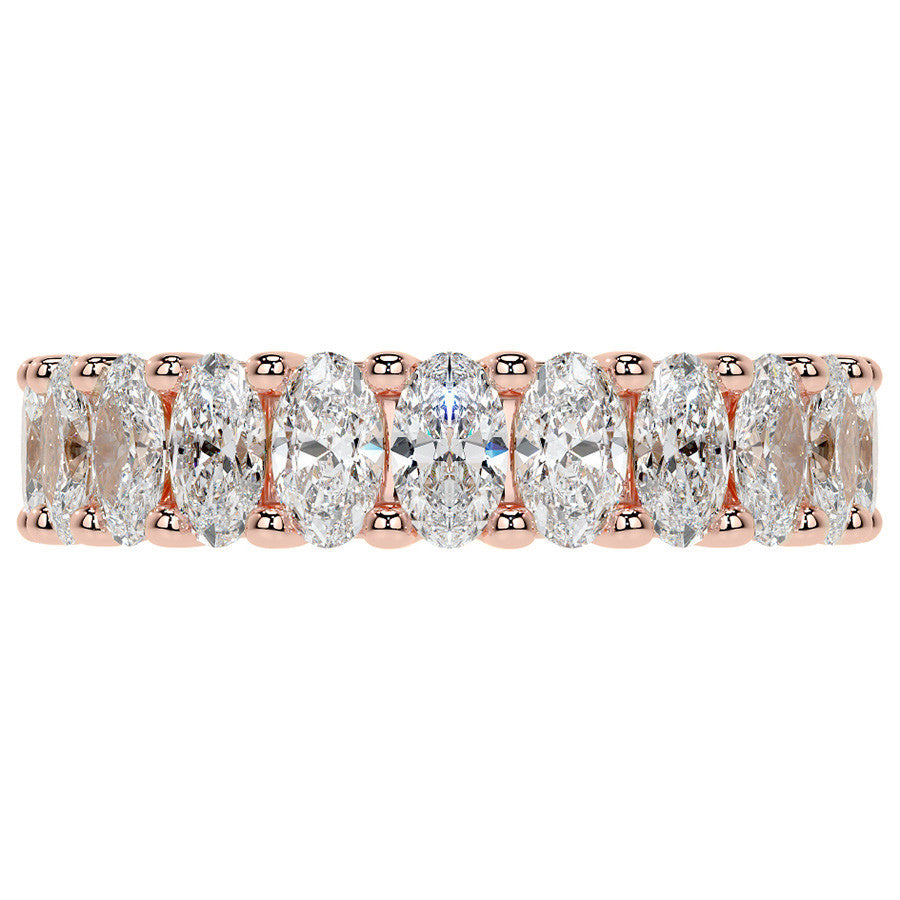 Oval Brilliant U-Prong Moissanite Eternity Ring 5.4ct - 6.2ct