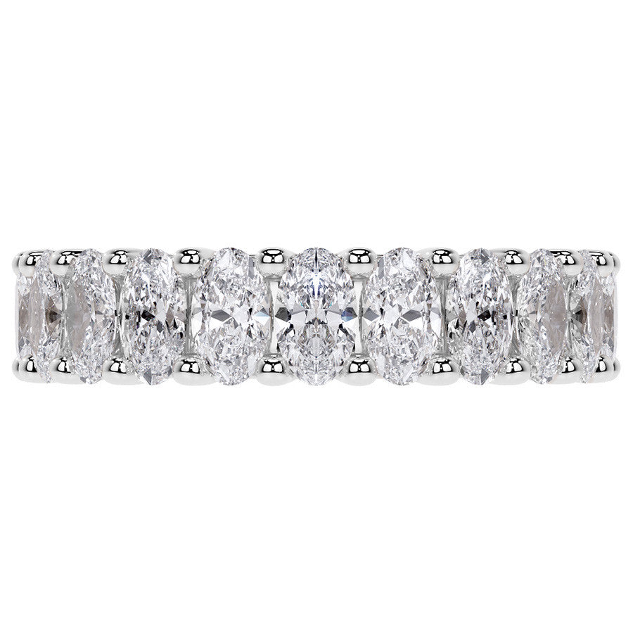 Oval Brilliant U-Prong Moissanite Eternity Ring 5.4ct - 6.2ct