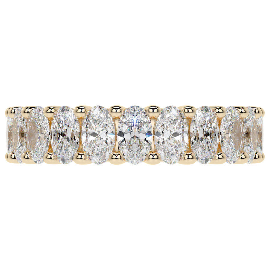 Oval Brilliant U-Prong Moissanite Eternity Ring 5.4ct - 6.2ct