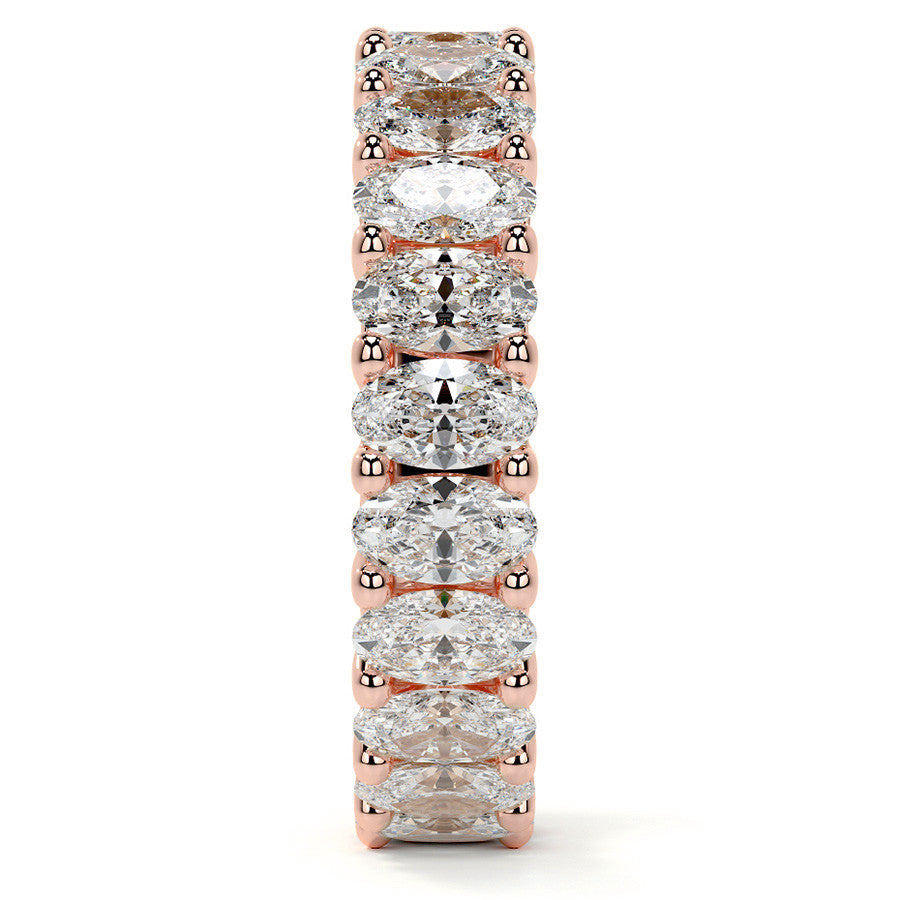 Oval Brilliant U-Prong Moissanite Eternity Ring 5.4ct - 6.2ct