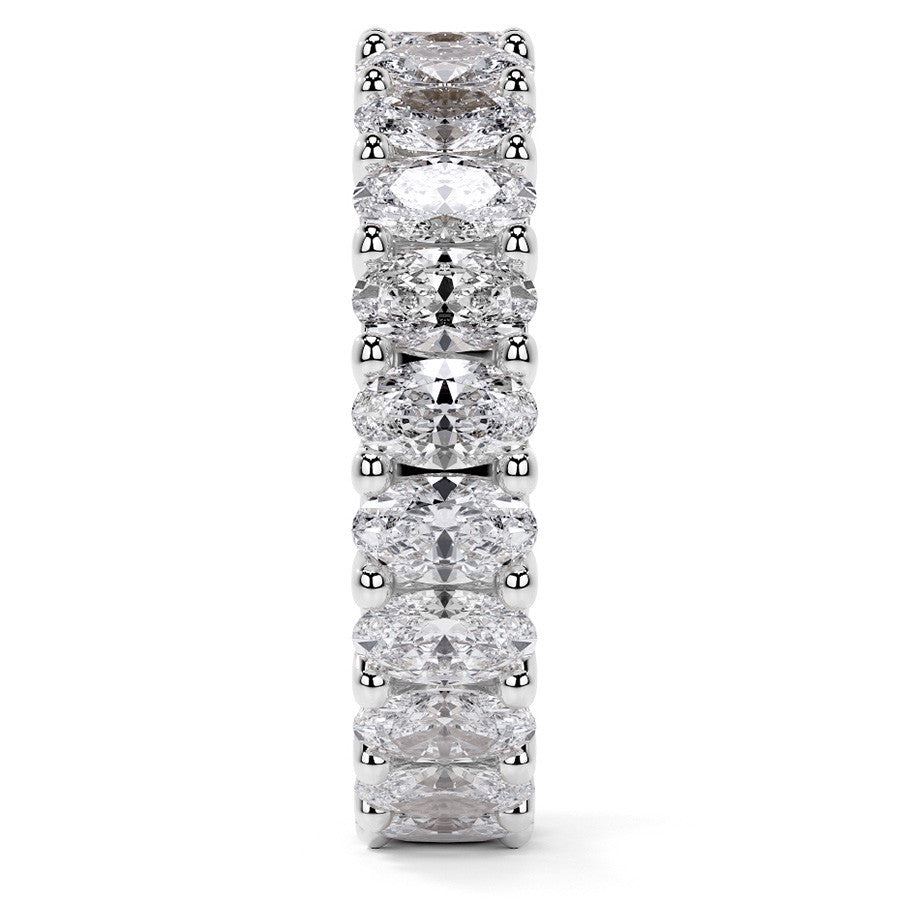 Oval Brilliant U-Prong Moissanite Eternity Ring 5.4ct - 6.2ct