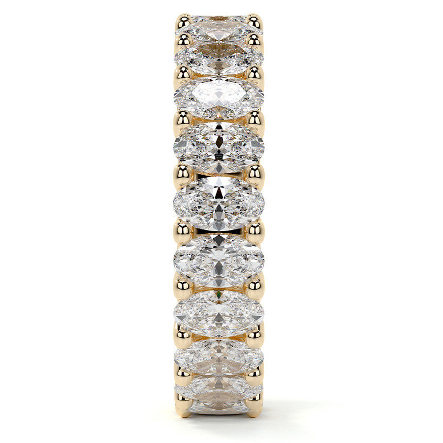 Oval Brilliant U-Prong Moissanite Eternity Ring 5.4ct - 6.2ct