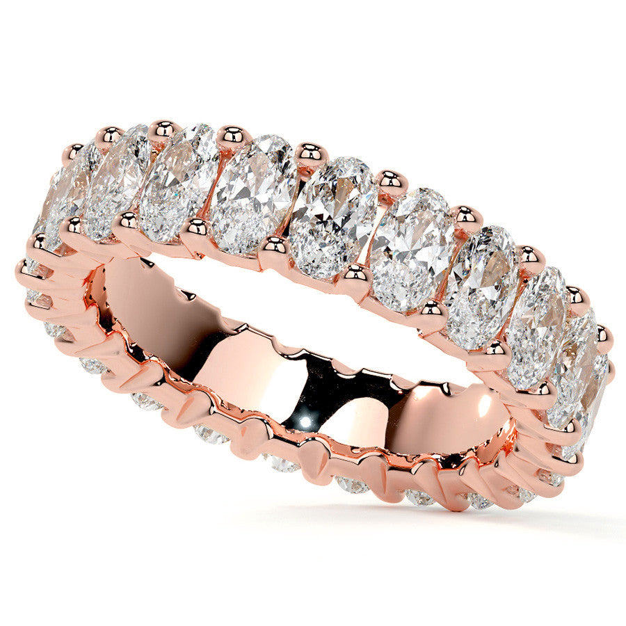 Oval Brilliant U-Prong Moissanite Eternity Ring 5.4ct - 6.2ct