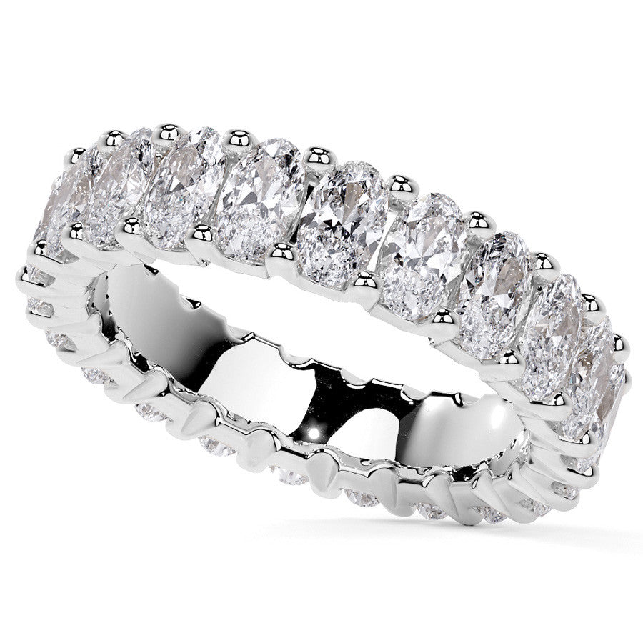 Oval Brilliant U-Prong Moissanite Eternity Ring 5.4ct - 6.2ct