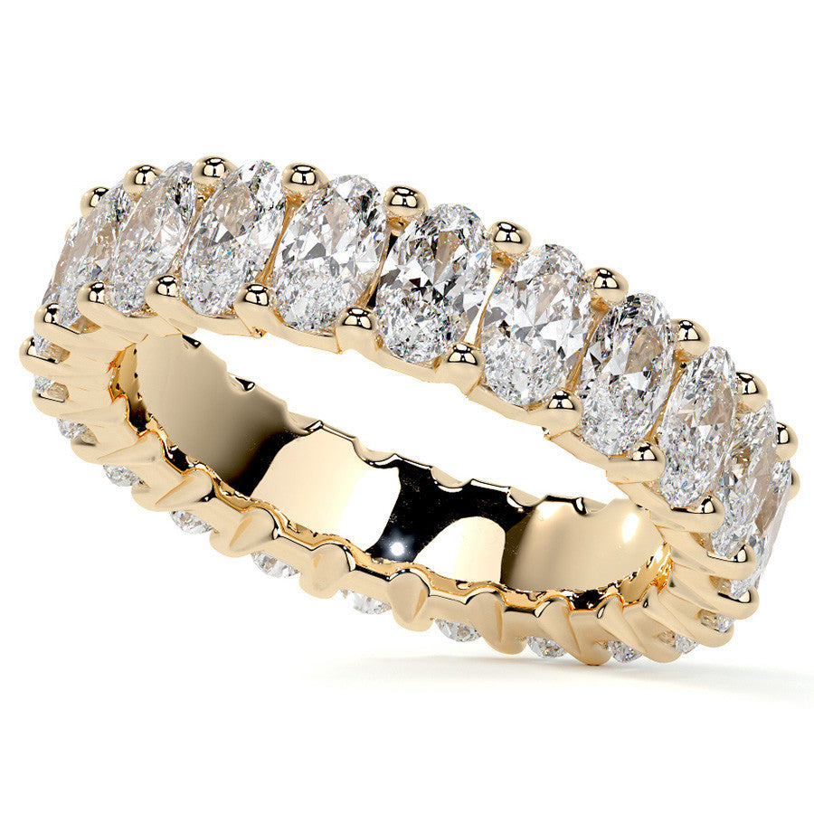 Oval Brilliant U-Prong Moissanite Eternity Ring 5.4ct - 6.2ct