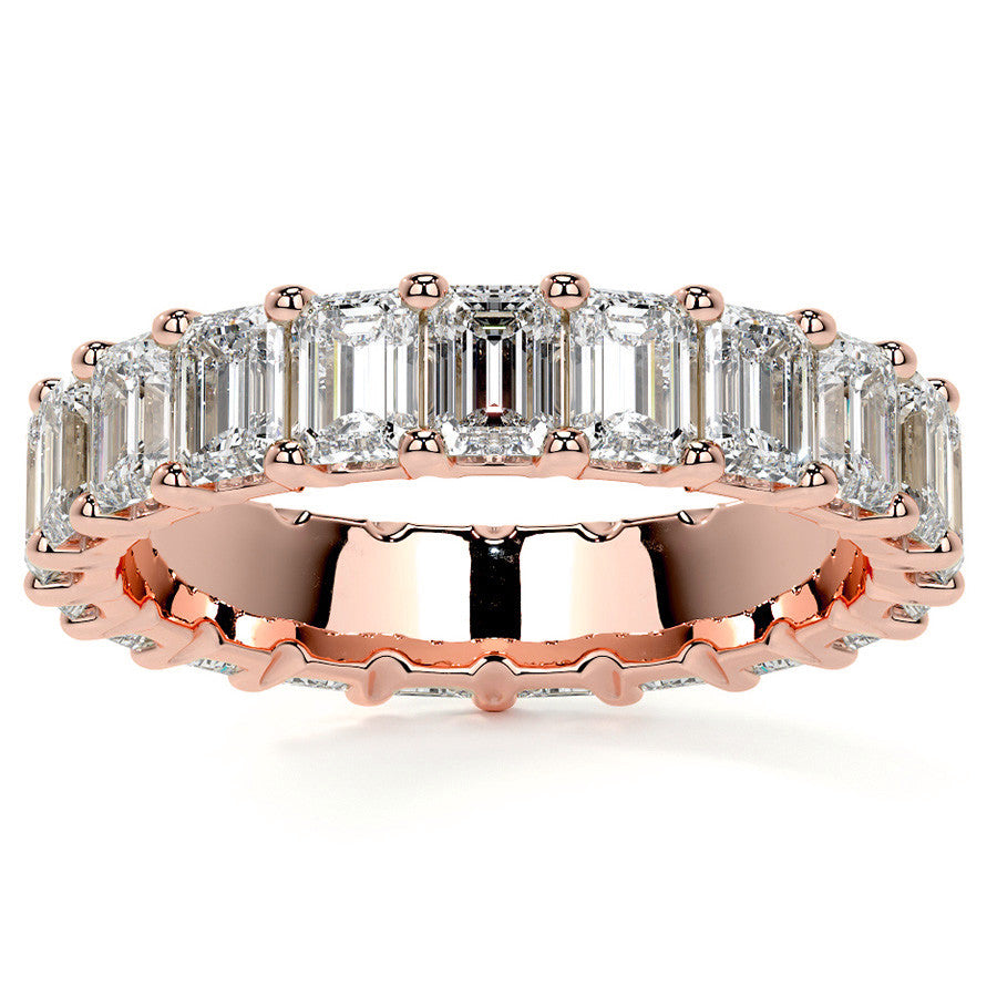Emerald U-Prong Moissanite Eternity Ring 2.6ct - 3.2ct