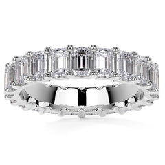 Emerald U-Prong Moissanite Eternity Ring 2.6ct - 3.2ct