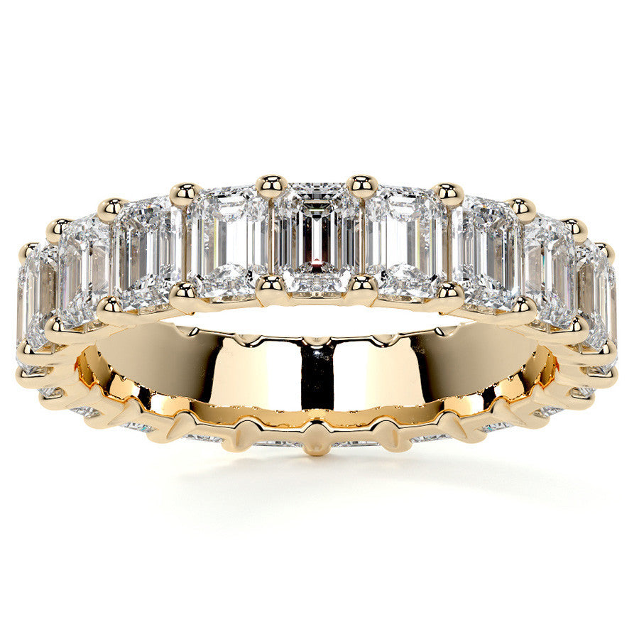 Emerald U-Prong Moissanite Eternity Ring 2.6ct - 3.2ct