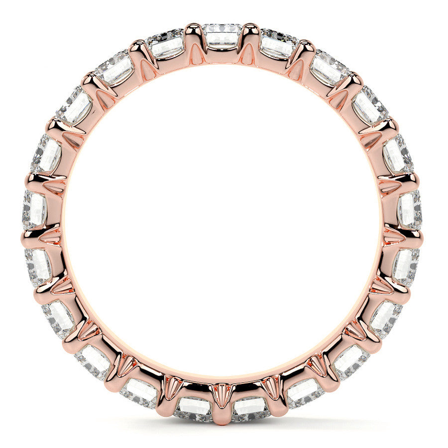 Emerald U-Prong Moissanite Eternity Ring 2.6ct - 3.2ct