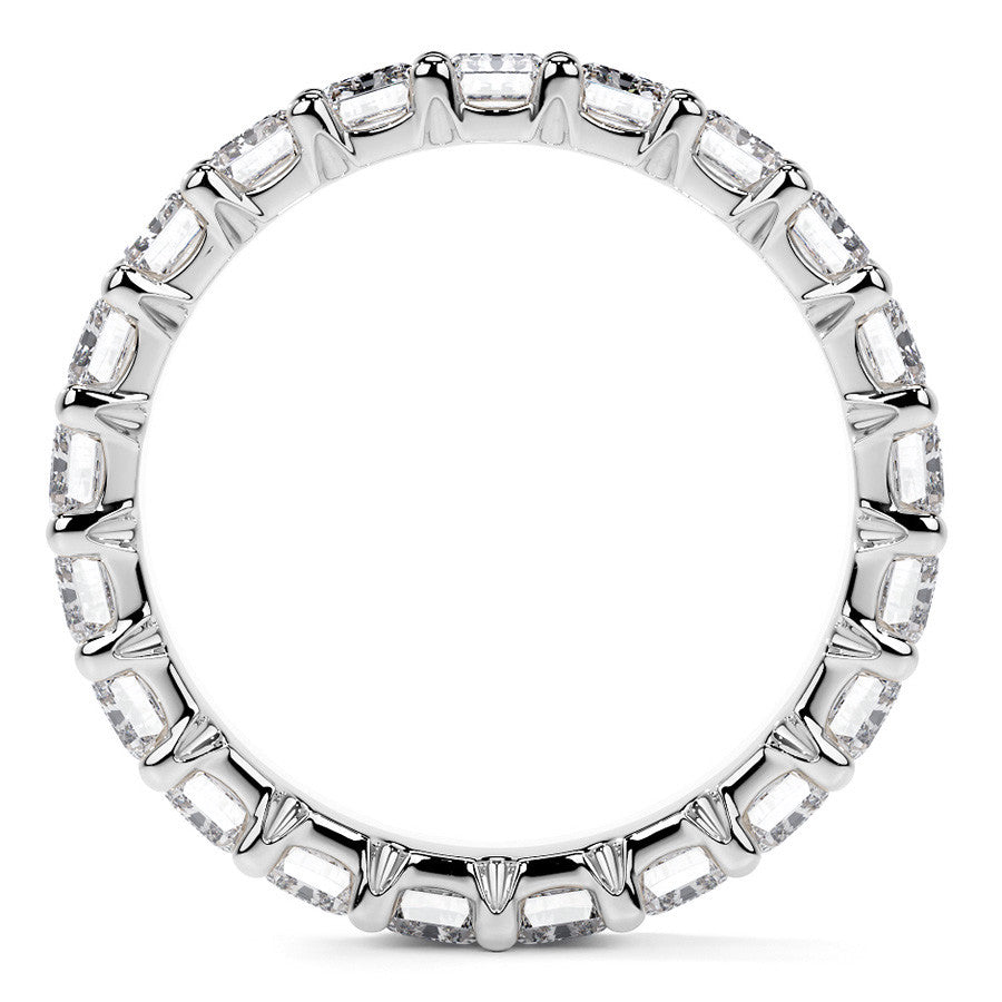 Emerald U-Prong Moissanite Eternity Ring 2.6ct - 3.2ct