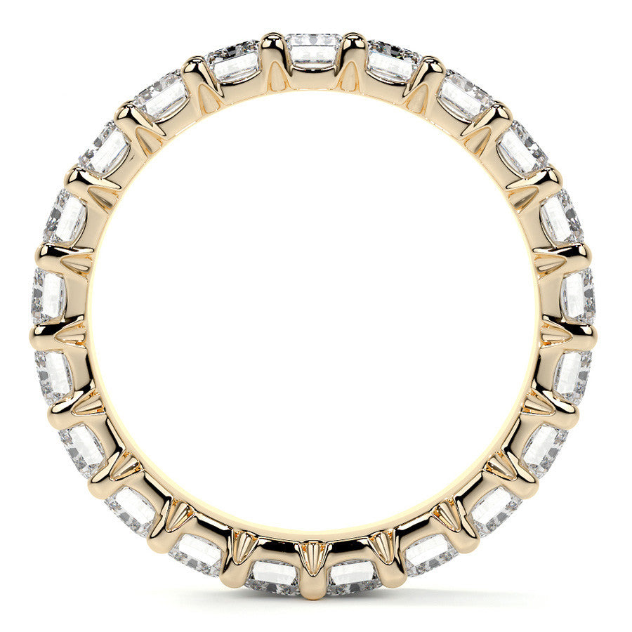 Emerald U-Prong Moissanite Eternity Ring 2.6ct - 3.2ct