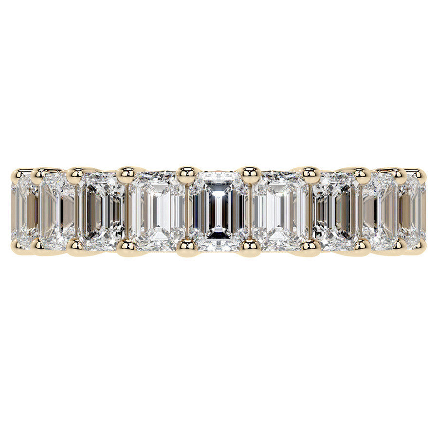 Emerald U-Prong Moissanite Eternity Ring 2.6ct - 3.2ct