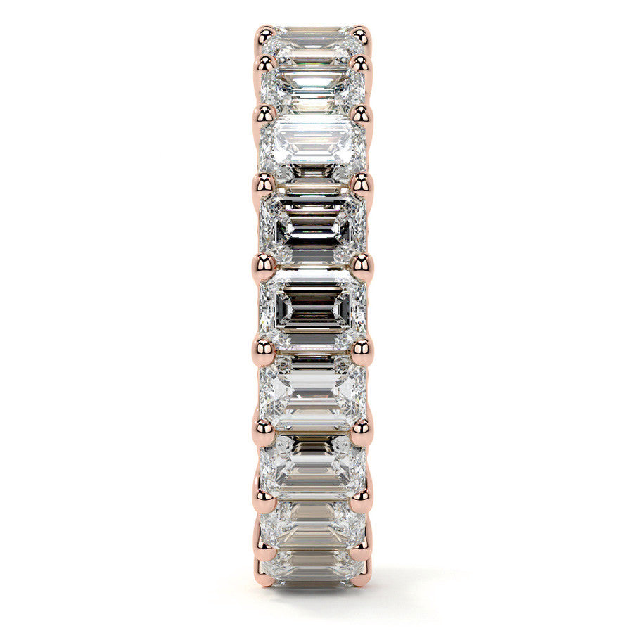 Emerald U-Prong Moissanite Eternity Ring 2.6ct - 3.2ct