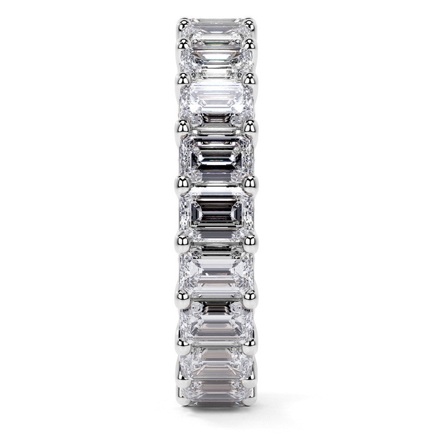 Emerald U-Prong Moissanite Eternity Ring 2.6ct - 3.2ct