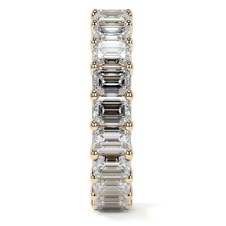 Emerald U-Prong Moissanite Eternity Ring 2.6ct - 3.2ct
