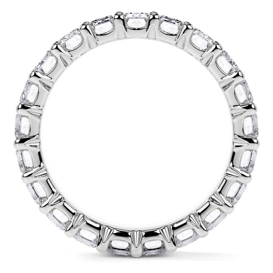 Emerald U-Prong Moissanite Eternity Ring 5.1ct - 5.9ct