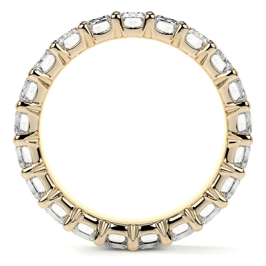 Emerald U-Prong Moissanite Eternity Ring 5.1ct - 5.9ct