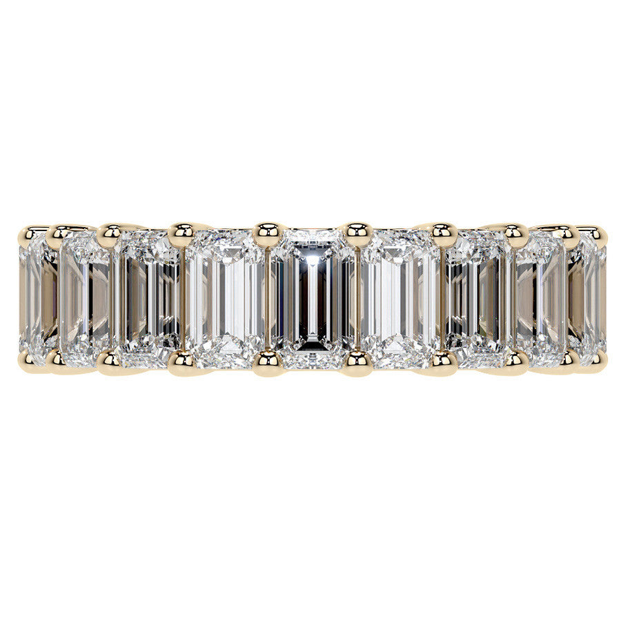 Emerald U-Prong Moissanite Eternity Ring 5.1ct - 5.9ct