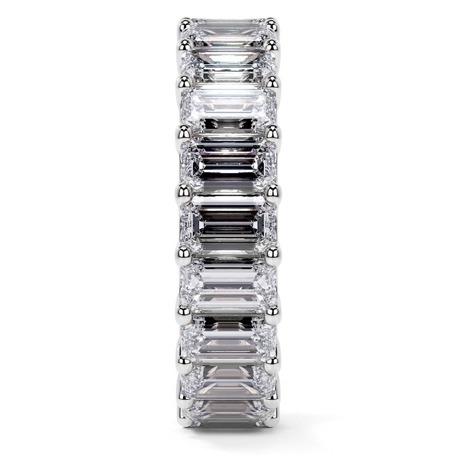 Emerald U-Prong Moissanite Eternity Ring 5.1ct - 5.9ct